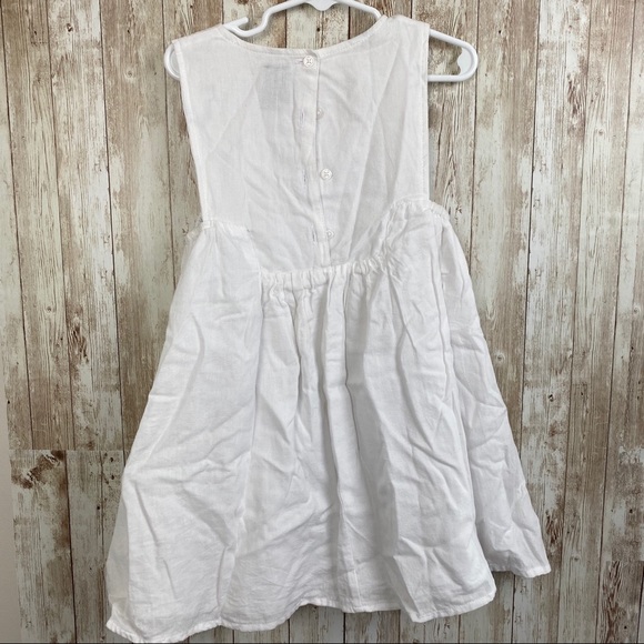 5/6 YEAR GIRLS summer dress in white cotton - Picture 4 of 4